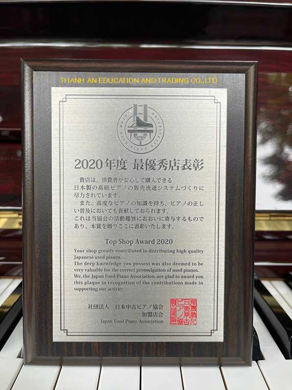 Thành An Piano đạt danh hiệu cửa hàng tốt nhất năm 2022 do đối tác Nhật Bản trao tặng